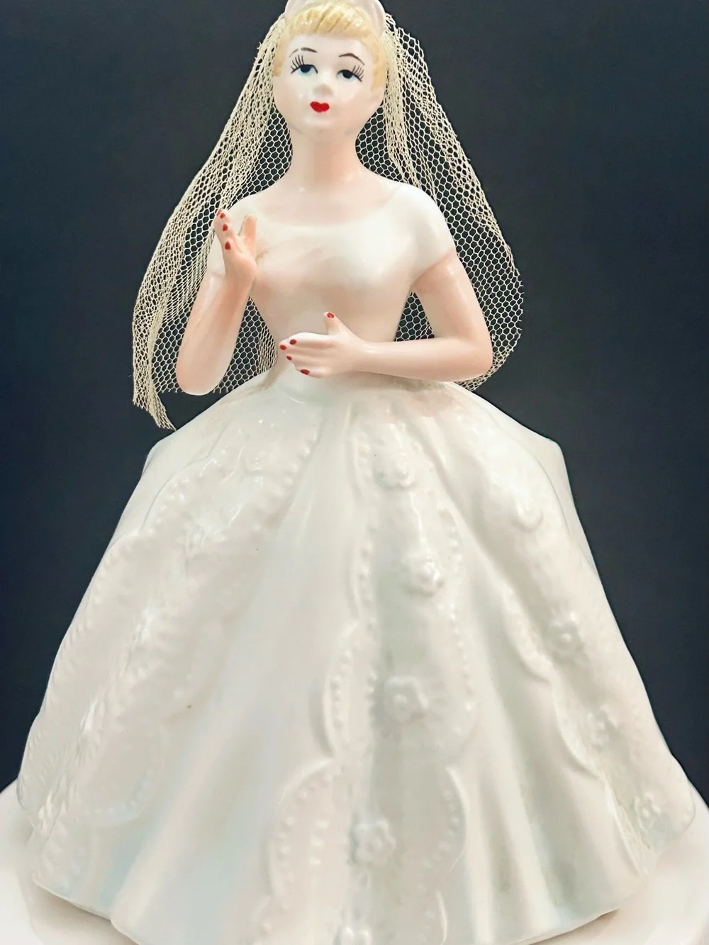 Vintage 1950s Inarco Japan Ceramic Bride Planter Figurine, Mid Century Wedding